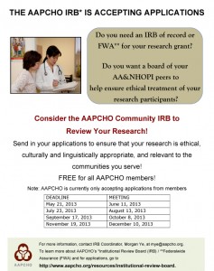 Microsoft Word - AAPCHO IRB flyer 051613.doc